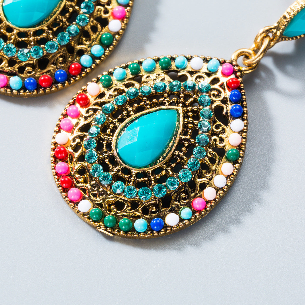 Drop-shaped Rhinestone Earrings Exaggerated Teardrop-shaped