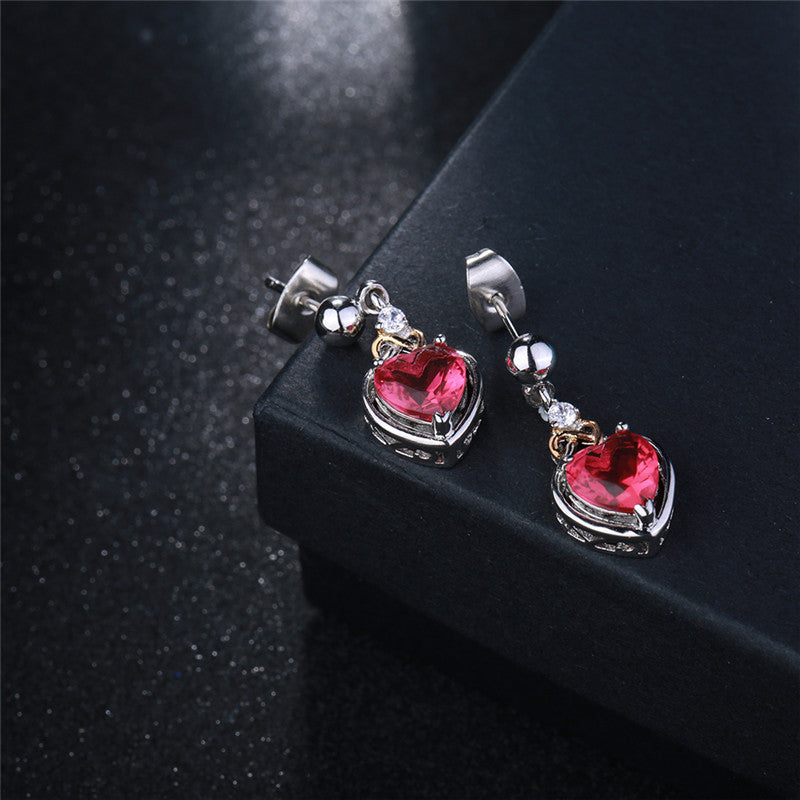 Rose Heart Stud Earrings