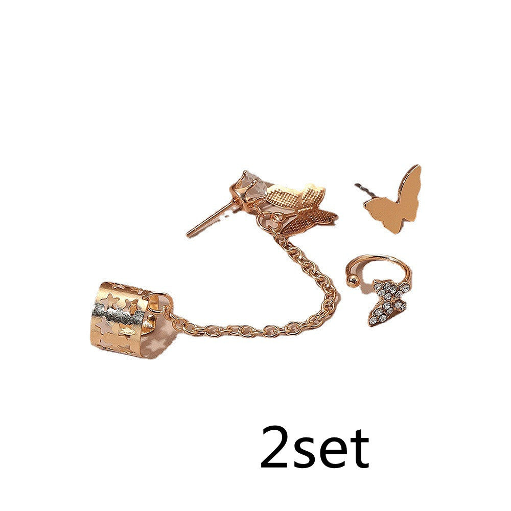 Creative Personality Glossy Butterfly Gold Stud Earrings