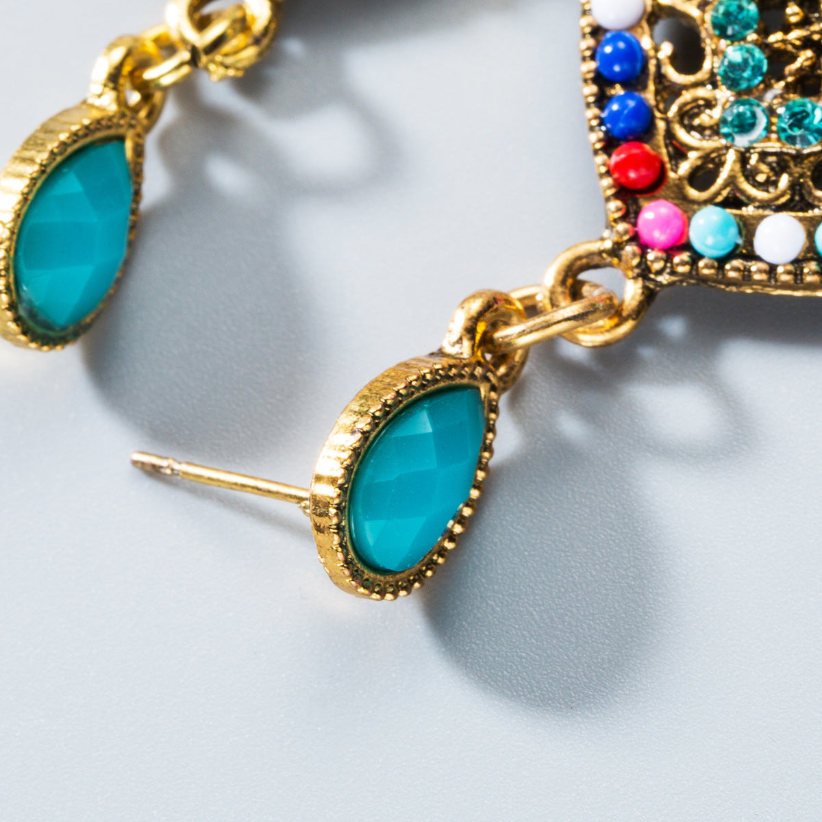 Drop-shaped Rhinestone Earrings Exaggerated Teardrop-shaped