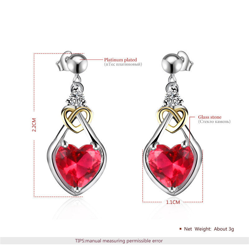 Rose Heart Stud Earrings