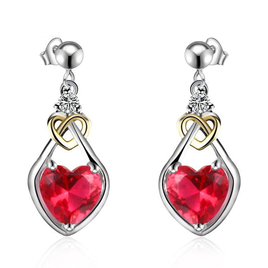 Rose Heart Stud Earrings