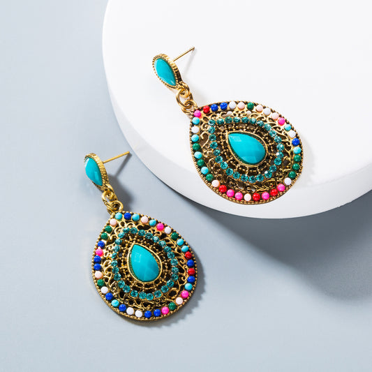 Drop-shaped Rhinestone Earrings Exaggerated Teardrop-shaped