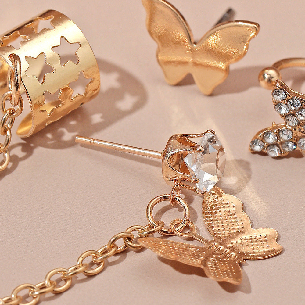 Creative Personality Glossy Butterfly Gold Stud Earrings